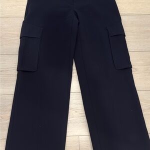 Aritzia Navy Wide Leg Cargo Pants